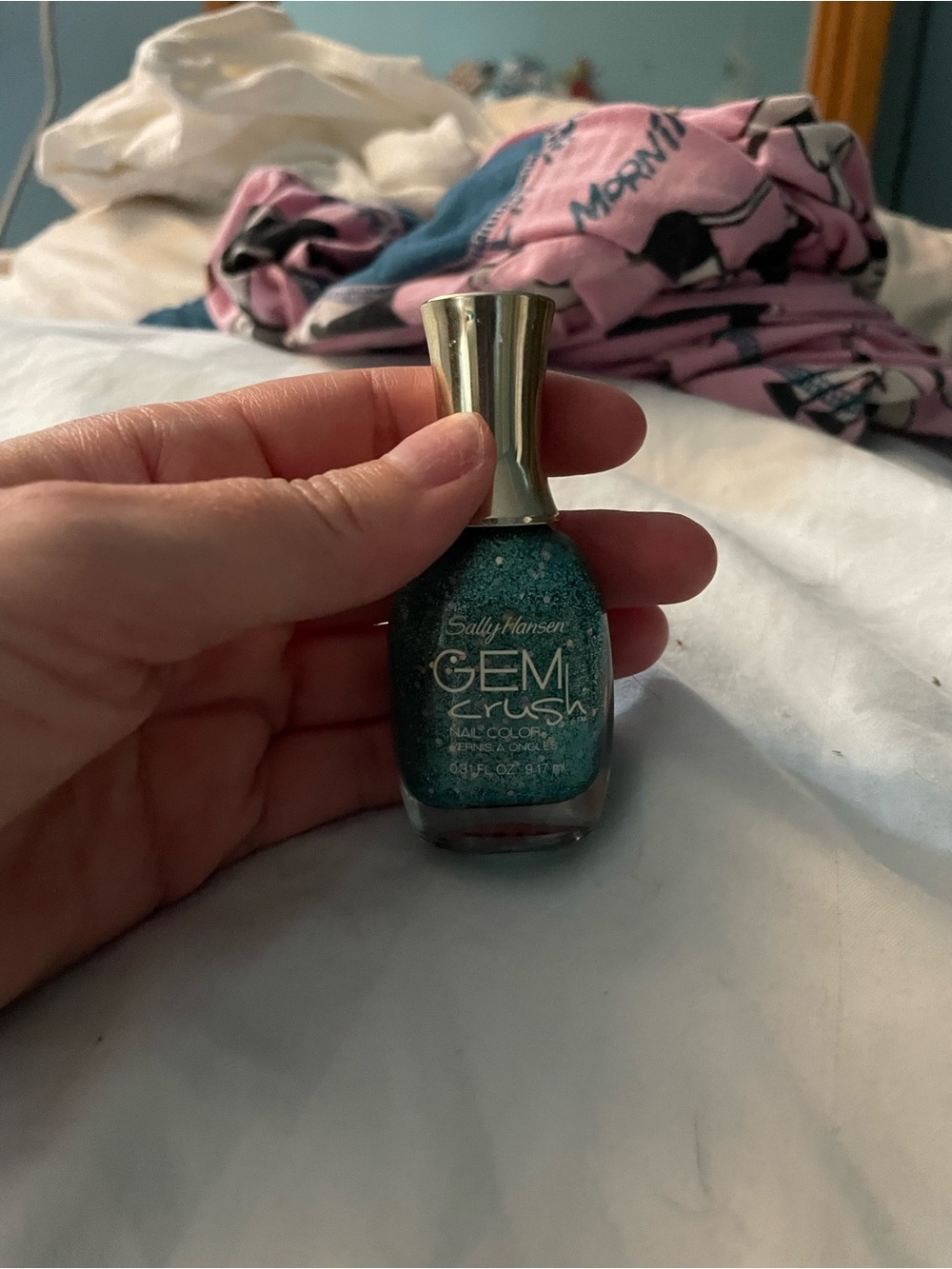 Barely used Sally Hansen Gem Crush Teal Glitter Nail Polish